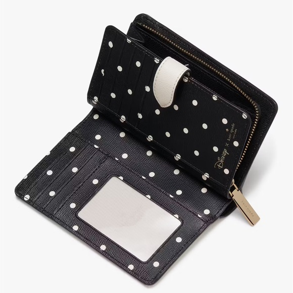 ♠️Kate Spade X Disney Minnie Mouse Medium Compact Bifold Wallet, Parchment NWT - Picture 2 of 3